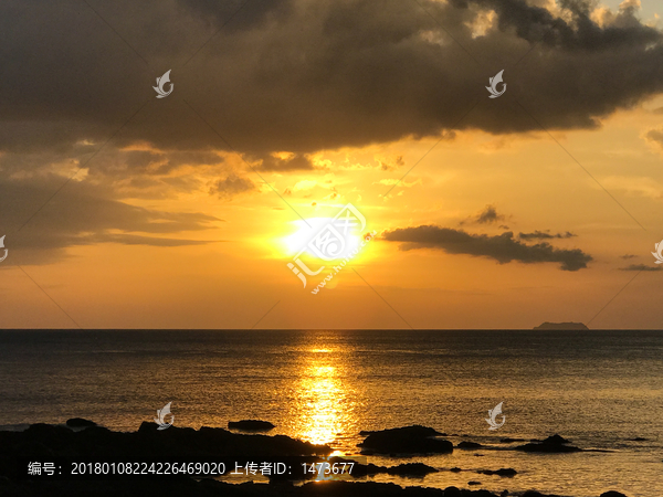 海边日落,夕阳海景,海上落日