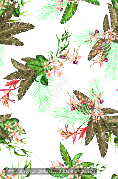 印花,熱帶花