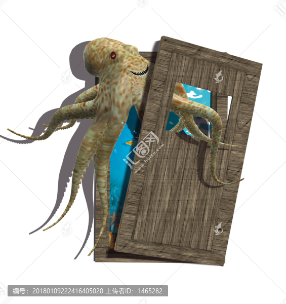 3D立體畫章魚