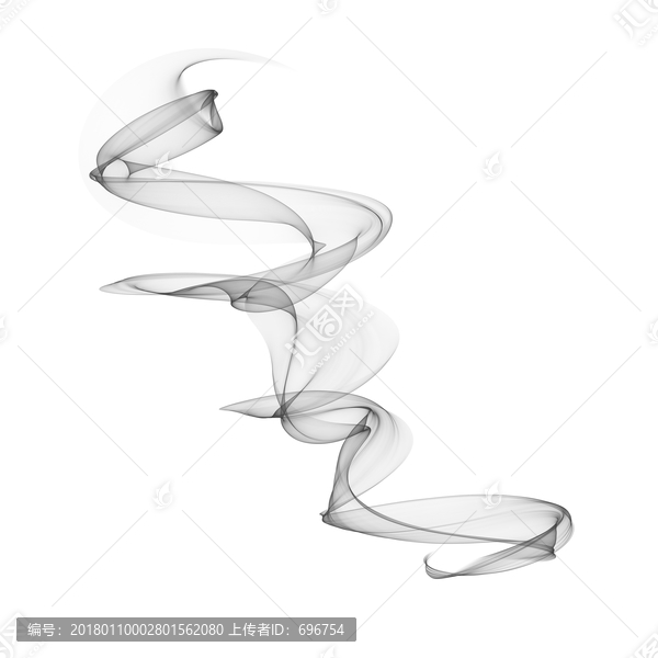 煙幕,綢帶,水墨,煙氣,素材