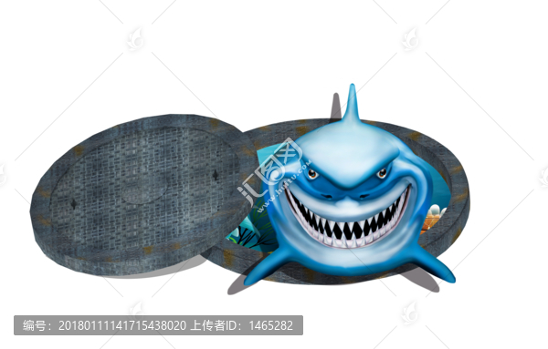 3D鯊魚地板畫