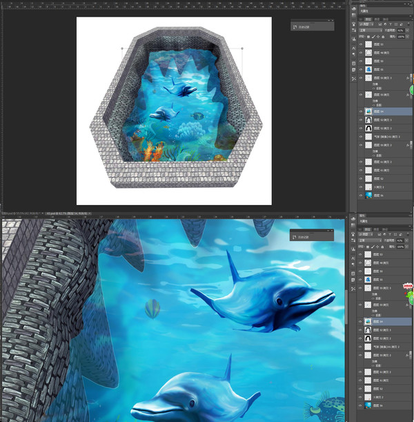 3D海底世界地板畫