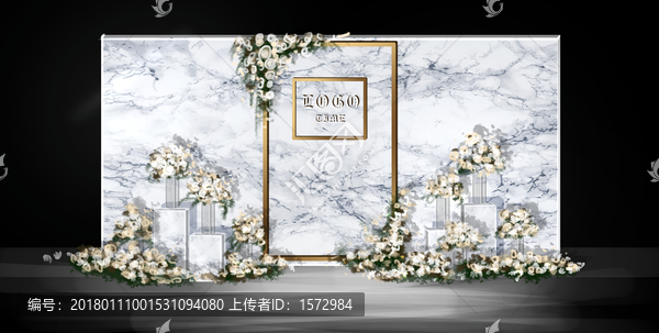 原創(chuàng)手繪大理石婚禮迎賓區(qū)