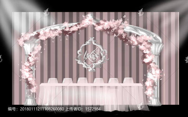粉色婚禮簽到區(qū)
