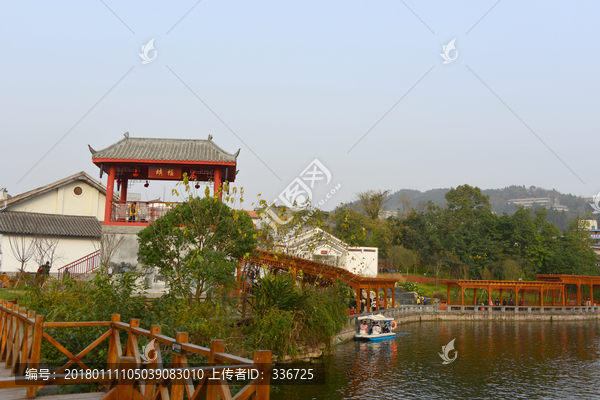 洛帶博客小鎮繡樓,中式園林建筑