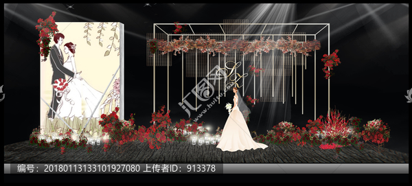 婚禮迎賓區(qū)合影區(qū)效果圖