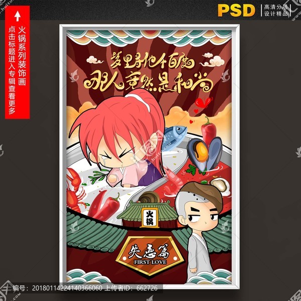 火鍋系列裝飾畫卡通漫畫燒烤