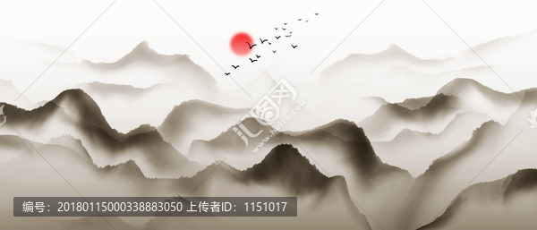 意境山水,水墨山水背景