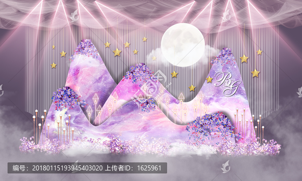 唯美紫色夢幻婚禮,花好月圓