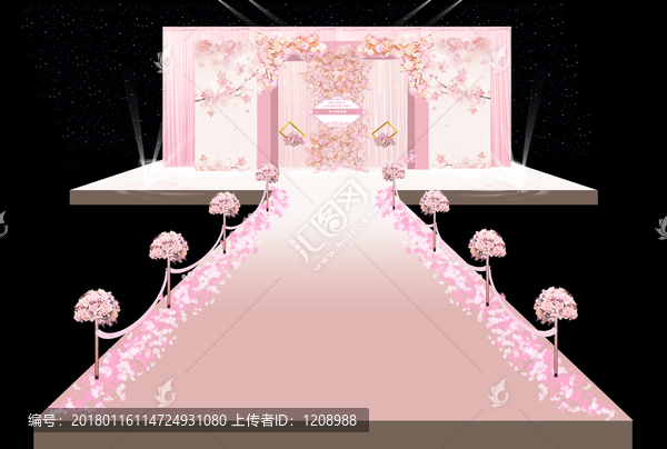 粉色婚禮效果圖