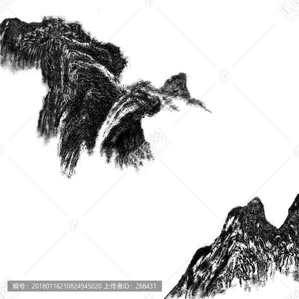 奇石背景布手繪高山