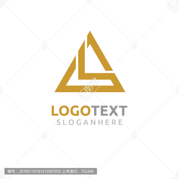 LA字母三角形標(biāo)志logo