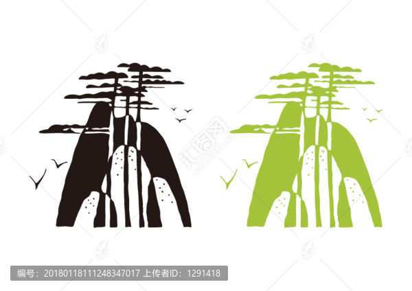 黃山風(fēng)景矢量圖案