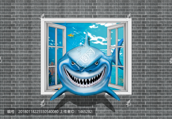 3D鯊魚背景貼圖