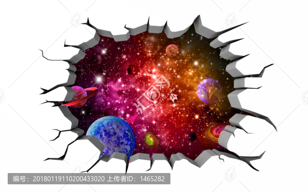 3D宇宙星空壁畫