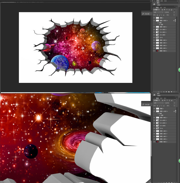 3D宇宙星空壁畫