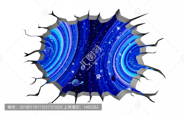 3D立體星空引力波壁畫