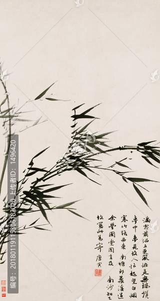 唐寅風竹圖