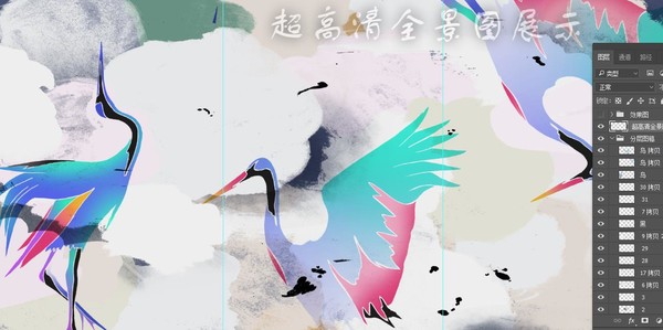 新中式仙鹤抽象装饰画