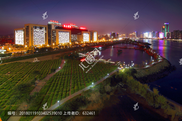 福州花海公园城市风光夜景