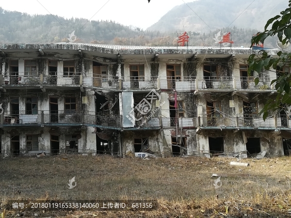 被地震破壞的北川老縣城