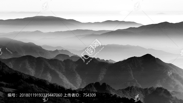 水墨山