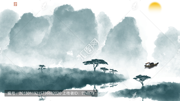 新中式寫意水墨畫