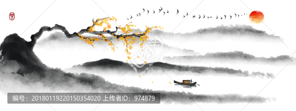 新中式寫意水墨畫