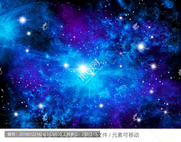 藍(lán)色夢(mèng)幻星空,宇宙璀璨星河