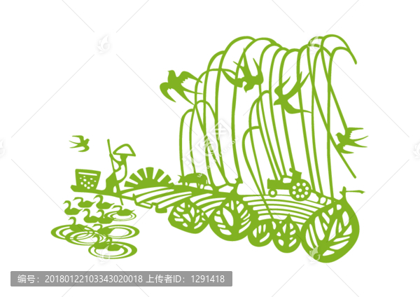 春天田野風(fēng)景圖案