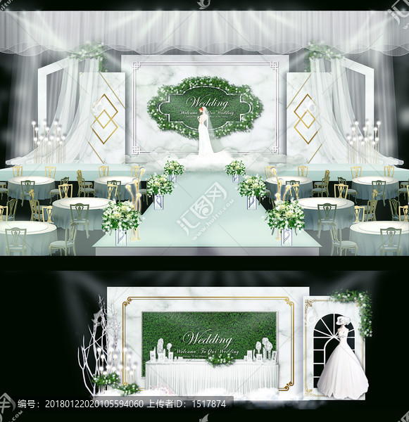 綠白婚禮,婚禮設計,婚禮