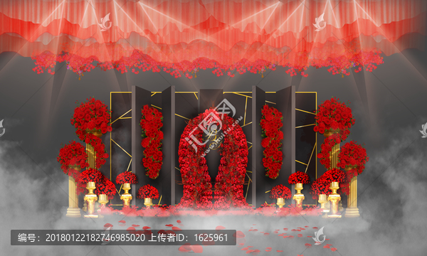 紅黑金輕奢婚禮