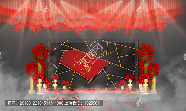 紅黑金婚禮,紅金色主題婚禮