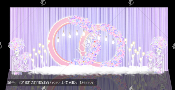 紫色夢幻婚禮迎賓效果