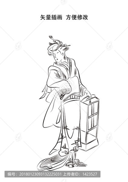 日本藝伎,線描