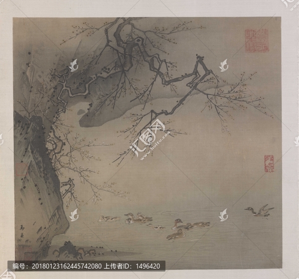 馬遠梅石溪鳧圖頁