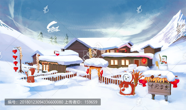 雪鄉(xiāng)冬景