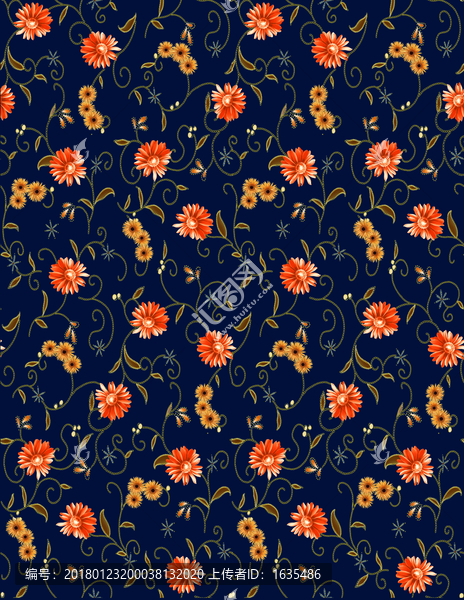 底紋雛菊循環(huán)花稿