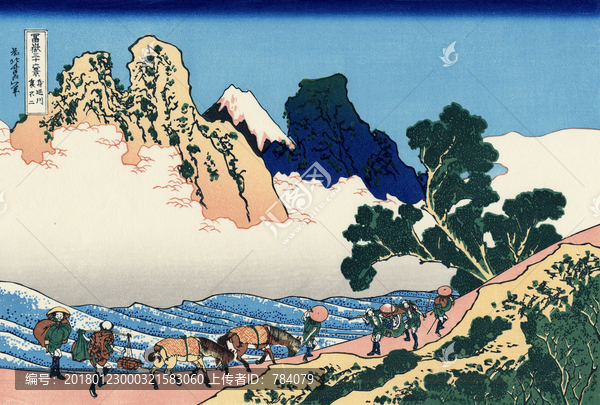 北齋,富士山后河流浮世繪