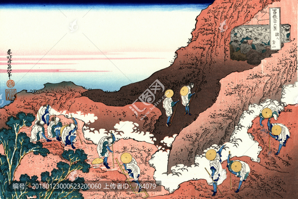 北齋,富士登山圖