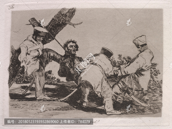 戈雅,士兵懲罰農(nóng)夫素描畫(huà)
