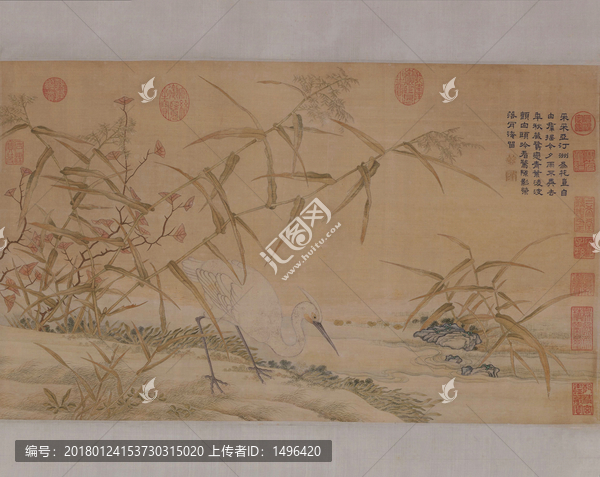 乾隆,緙絲乾隆御制詩鷺立蘆汀