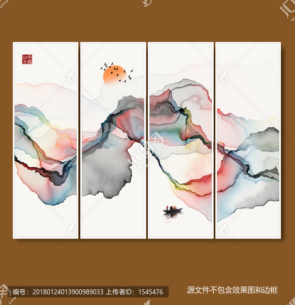 簡約禪境水墨畫