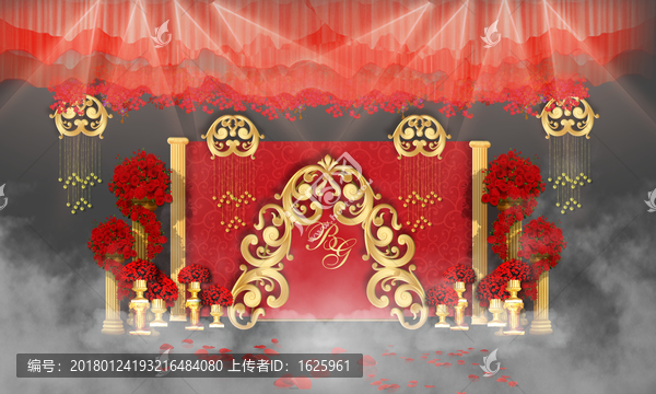 歐式紅金色迎賓區(qū)