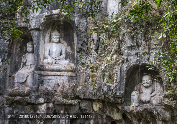 杭州灵隐寺佛像石刻