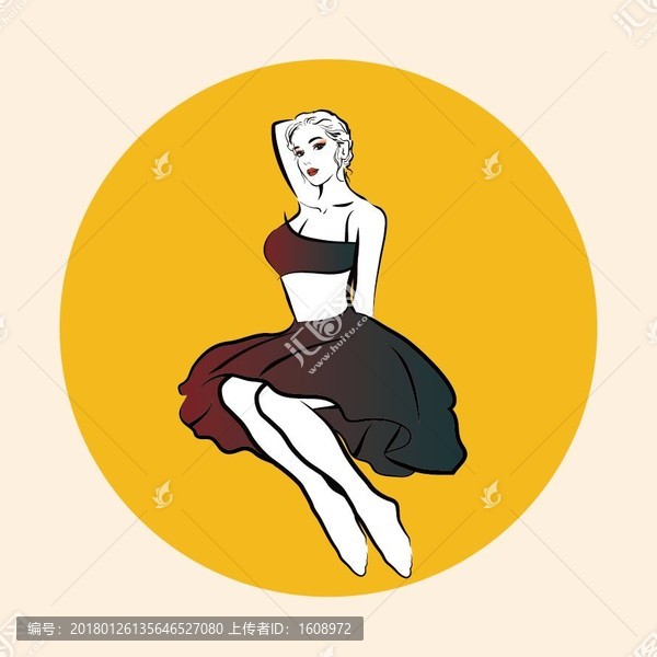 手繪漂亮?xí)r尚女性插畫(huà)