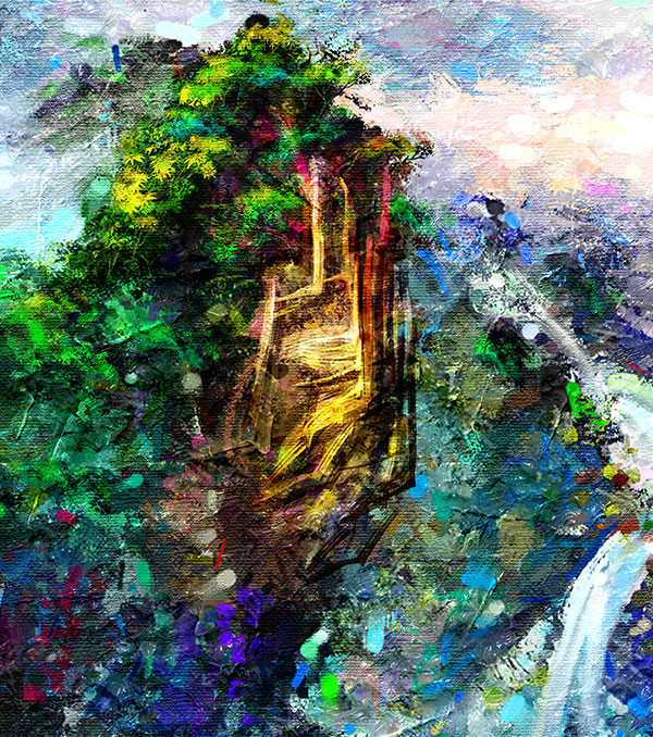 山間瀑