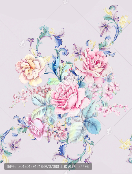 手繪牡丹花,手繪花朵