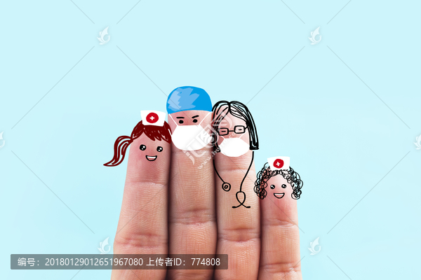 醫(yī)生護(hù)士齊心協(xié)力,手指,概