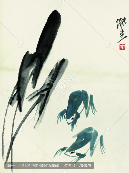 齊白石,魚蝦國畫